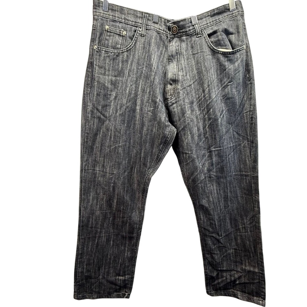 Young Rich Mens 34 Straight Leg Jeans Red Stitching street Y2K urban hip‎ hop